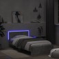 vidaXL Bettgestell mit Kopfteil und LED-Leuchten Betongrau 100x200 cm vidaXL Bettgestell mit Kopfteil und LED-Leuchten Betongrau 100x200 cm