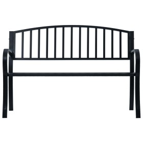 vidaXL Gartenbank Schwarz 120 cm Stahl