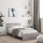 vidaXL Bettgestell mit Kopfteil und LED-Leuchten Grau Sonoma 100x200cm vidaXL Bettgestell mit Kopfteil und LED-Leuchten Grau Sonoma 100x200cm