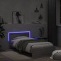 vidaXL Bettgestell mit Kopfteil und LED-Leuchten Grau Sonoma 100x200cm vidaXL Bettgestell mit Kopfteil und LED-Leuchten Grau Sonoma 100x200cm