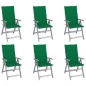 vidaXL Hochlehner Verstellbar 6 Stk. mit Auflagen Massivholz Akazie vidaXL Hochlehner Verstellbar 6 Stk. mit Auflagen Massivholz Akazie