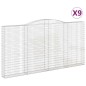 vidaXL Gabionen mit Hochbogen 9 Stk. 400x30x200/220cm Verzinktes Eisen vidaXL Gabionen mit Hochbogen 9 Stk. 400x30x200/220cm Verzinktes Eisen