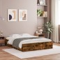 vidaXL Bettgestell mit Schubladen Räuchereiche 150x200cm Holzwerkstoff vidaXL Bettgestell mit Schubladen Räuchereiche 150x200cm Holzwerkstoff