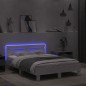 vidaXL Bettgestell mit Kopfteil LED-Beleuchtung Weiß 120x190 cm vidaXL Bettgestell mit Kopfteil LED-Beleuchtung Weiß 120x190 cm