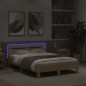 vidaXL Bettgestell mit Kopfteil LED-Beleuchtung Sonoma-Eiche 120x190cm vidaXL Bettgestell mit Kopfteil LED-Beleuchtung Sonoma-Eiche 120x190cm