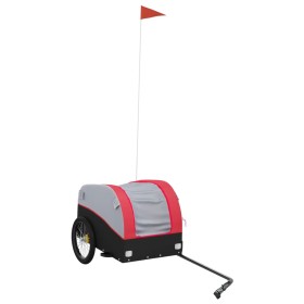vidaXL Fahrradanhänger Schwarz und Rot 30 kg Eisen