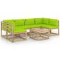 7-tlg. Garten-Lounge-Set mit Kissen Imprägniertes Kiefernholz 7-tlg. Garten-Lounge-Set mit Kissen Imprägniertes Kiefernholz
