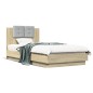 vidaXL Bettgestell mit Kopfteil und LED-Leuchten Sonoma-Eiche 75x190cm vidaXL Bettgestell mit Kopfteil und LED-Leuchten Sonoma-Eiche 75x190cm