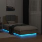 vidaXL Bettgestell mit Kopfteil und LED-Leuchten Sonoma-Eiche 75x190cm vidaXL Bettgestell mit Kopfteil und LED-Leuchten Sonoma-Eiche 75x190cm