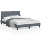 vidaXL Bettgestell mit Kopfteil Dunkelgrau 140x190 cm Samt vidaXL Bettgestell mit Kopfteil Dunkelgrau 140x190 cm Samt