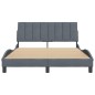 vidaXL Bettgestell mit Kopfteil Dunkelgrau 140x190 cm Samt vidaXL Bettgestell mit Kopfteil Dunkelgrau 140x190 cm Samt