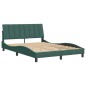 vidaXL Bettgestell mit Kopfteil Dunkelgrün 140x190 cm Samt vidaXL Bettgestell mit Kopfteil Dunkelgrün 140x190 cm Samt