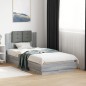 vidaXL Bettgestell mit Kopfteil Grau Sonoma 90x190 cm Holzwerkstoff vidaXL Bettgestell mit Kopfteil Grau Sonoma 90x190 cm Holzwerkstoff