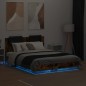 vidaXL Bettgestell mit Kopfteil und LED Räuchereiche 120x190 cm vidaXL Bettgestell mit Kopfteil und LED Räuchereiche 120x190 cm
