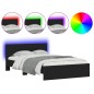 vidaXL Bettgestell mit Kopfteil LED-Beleuchtung Schwarz 135x190 cm vidaXL Bettgestell mit Kopfteil LED-Beleuchtung Schwarz 135x190 cm