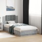 vidaXL Bettgestell mit Kopfteil und LED-Leuchten Betongrau 90x190 cm vidaXL Bettgestell mit Kopfteil und LED-Leuchten Betongrau 90x190 cm