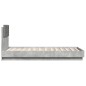 vidaXL Bettgestell mit Kopfteil und LED-Leuchten Betongrau 90x190 cm vidaXL Bettgestell mit Kopfteil und LED-Leuchten Betongrau 90x190 cm