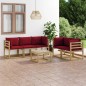 6-tlg. Garten-Lounge-Set mit Weinroten Kissen 6-tlg. Garten-Lounge-Set mit Weinroten Kissen