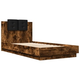 vidaXL Bettgestell mit Kopfteil Räuchereiche 75x190 cm Holzwerkstoff