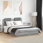 vidaXL Bettgestell mit Kopfteil und LED Grau Sonoma-Eiche 120x190 cm vidaXL Bettgestell mit Kopfteil und LED Grau Sonoma-Eiche 120x190 cm