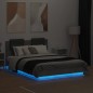vidaXL Bettgestell mit Kopfteil und LED Betongrau 120x190 cm vidaXL Bettgestell mit Kopfteil und LED Betongrau 120x190 cm