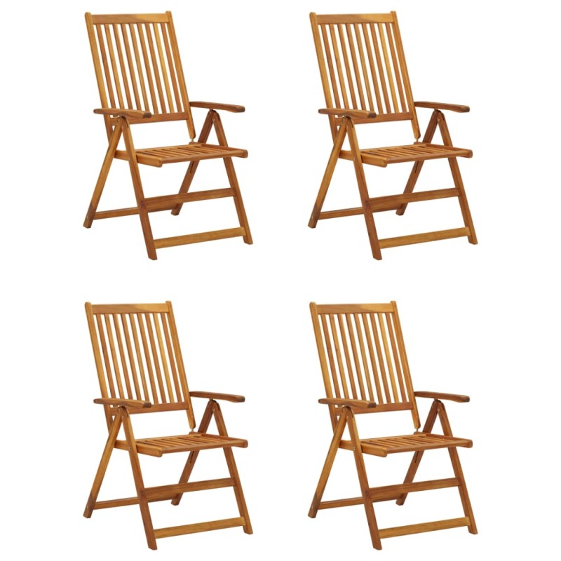vidaXL Hochlehner Verstellbar 4 Stk. mit Auflagen Massivholz Akazie vidaXL Hochlehner Verstellbar 4 Stk. mit Auflagen Massivholz Akazie