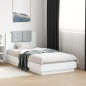 vidaXL Bettgestell mit Kopfteil und LED-Leuchten Weiß 90x190 cm vidaXL Bettgestell mit Kopfteil und LED-Leuchten Weiß 90x190 cm