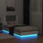 vidaXL Bettgestell mit Kopfteil und LED-Leuchten Weiß 90x190 cm vidaXL Bettgestell mit Kopfteil und LED-Leuchten Weiß 90x190 cm
