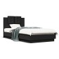 vidaXL Bettgestell mit Kopfteil und LED-Leuchten Schwarz 75x190 cm vidaXL Bettgestell mit Kopfteil und LED-Leuchten Schwarz 75x190 cm