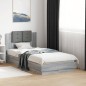 vidaXL Bettgestell mit Kopfteil und LED-Leuchten Grau Sonoma 75x190 cm vidaXL Bettgestell mit Kopfteil und LED-Leuchten Grau Sonoma 75x190 cm