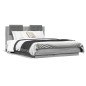 vidaXL Bettgestell mit Kopfteil und LED Grau Sonoma-Eiche 135x190 cm vidaXL Bettgestell mit Kopfteil und LED Grau Sonoma-Eiche 135x190 cm
