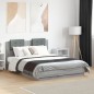 vidaXL Bettgestell mit Kopfteil und LED Grau Sonoma-Eiche 135x190 cm vidaXL Bettgestell mit Kopfteil und LED Grau Sonoma-Eiche 135x190 cm