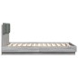 vidaXL Bettgestell mit Kopfteil und LED Grau Sonoma-Eiche 135x190 cm vidaXL Bettgestell mit Kopfteil und LED Grau Sonoma-Eiche 135x190 cm