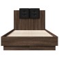 vidaXL Bettgestell mit Kopfteil Braun Eiche 75x190 cm Holzwerkstoff vidaXL Bettgestell mit Kopfteil Braun Eiche 75x190 cm Holzwerkstoff