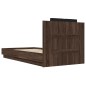 vidaXL Bettgestell mit Kopfteil Braun Eiche 75x190 cm Holzwerkstoff vidaXL Bettgestell mit Kopfteil Braun Eiche 75x190 cm Holzwerkstoff