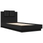 vidaXL Bettgestell mit Kopfteil Schwarz 75x190 cm Holzwerkstoff vidaXL Bettgestell mit Kopfteil Schwarz 75x190 cm Holzwerkstoff
