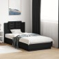 vidaXL Bettgestell mit Kopfteil Schwarz 75x190 cm Holzwerkstoff vidaXL Bettgestell mit Kopfteil Schwarz 75x190 cm Holzwerkstoff