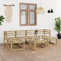 7-tlg. Garten-Lounge-Set Grün Imprägniertes Kiefernholz