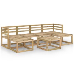 7-tlg. Garten-Lounge-Set Grün Imprägniertes Kiefernholz