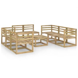 9-tlg. Garten-Lounge-Set Grün Imprägniertes Kiefernholz