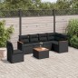 vidaXL 7-tlg. Garten-Sofagarnitur mit Kissen Schwarz Poly Rattan vidaXL 7-tlg. Garten-Sofagarnitur mit Kissen Schwarz Poly Rattan