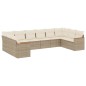vidaXL 10-tlg. Garten-Sofagarnitur mit Kissen Beige Poly Rattan vidaXL 10-tlg. Garten-Sofagarnitur mit Kissen Beige Poly Rattan