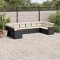vidaXL 10-tlg. Garten-Sofagarnitur mit Kissen Schwarz Poly Rattan vidaXL 10-tlg. Garten-Sofagarnitur mit Kissen Schwarz Poly Rattan