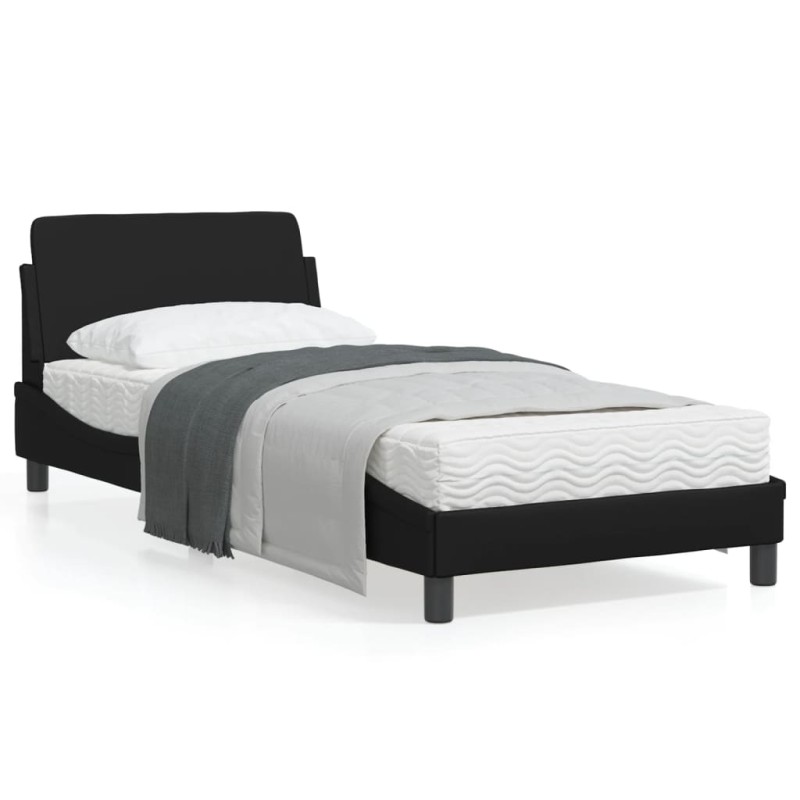 vidaXL Bettgestell mit Kopfteil Schwarz 90x200 cm Kunstleder vidaXL Bettgestell mit Kopfteil Schwarz 90x200 cm Kunstleder