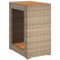 vidaXL Garten-Beistelltisch mit Holzplatte Beige Poly Rattan vidaXL Garten-Beistelltisch mit Holzplatte Beige Poly Rattan