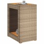 vidaXL Garten-Beistelltisch mit Holzplatte Beige Poly Rattan vidaXL Garten-Beistelltisch mit Holzplatte Beige Poly Rattan