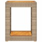 vidaXL Garten-Beistelltisch mit Holzplatte Beige Poly Rattan vidaXL Garten-Beistelltisch mit Holzplatte Beige Poly Rattan