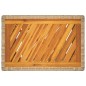 vidaXL Garten-Beistelltisch mit Holzplatte Beige Poly Rattan vidaXL Garten-Beistelltisch mit Holzplatte Beige Poly Rattan