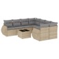 vidaXL 9-tlg. Garten-Sofagarnitur mit Kissen Beige Poly Rattan vidaXL 9-tlg. Garten-Sofagarnitur mit Kissen Beige Poly Rattan