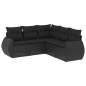 vidaXL 5-tlg. Garten-Sofagarnitur mit Kissen Schwarz Poly Rattan vidaXL 5-tlg. Garten-Sofagarnitur mit Kissen Schwarz Poly Rattan